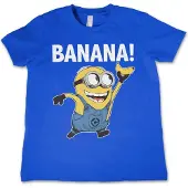 Hybris Minions Kinder Tshirt -Kids tm 8 jaar- Banana! Blauw
