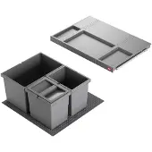 Hailo Allegro 220 afvalsysteem 27 liter (1x 14 en 2x 6.5, 1x 6.5 liter met deksel)