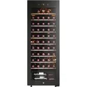 Haier HWS58GGH1 vrijstaande wijnkoelkast – capaciteit voor 58 flessen, wifi, deur met UV-glas, LED-display, zwart
