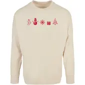Merchcode Shirt 'Christmas' sand / rood