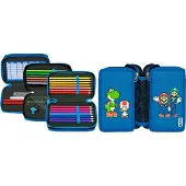 Super Mario etui Super Mario 3-vaks gevuld - schoolbenodigdheden.