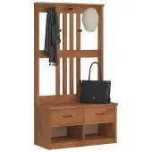 vidaXL Kapstok SANDNES 87x40x159,5 cm massief grenenhout