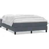 vidaXL Boxspring met matras fluweel donkergrijs 160x210 cm