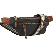 Camel active Buiktasje Bari van hoogwaardig mat nylon met gestreept geweven band