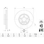 Bosch Remschijf 0 986 479 F04 voorkant, geventileerd, sterk gecarboniseerd, 1 Stuk
