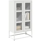 vidaXL Hoge kast 68x39x123 cm staal wit
