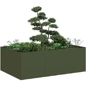 vidaXL Plantenbak 120x80x40 cm staal olijfgroen
