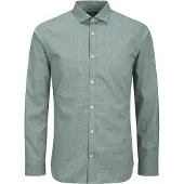 Jack & Jones Overhemd 'JPRBLABLACKPOOL' jade groen / lichtgroen / wit