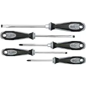 FAMEX 7705-5 Schroevendraaierset uit Duitse productie - 5-delig, Chroom-Vanadium-Molybdeen-Staal
