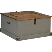 vidaXL Opbergkist HALDEN grijs 91x91x47 cm massief grenenhout