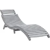 vidaXL Ligbed 184x55x64 cm massief acaciahout grijs