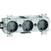 Hager Drievoudige Stopcontact Wago Voorzijde Montage Zwart - GS30019011