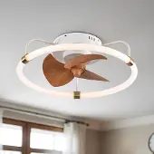 LumenXL Plafondventilator Zefiros met geïntegreerde dimbare LEDs - bamboe