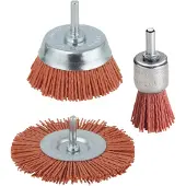 Wolfcraft Nylon-borstel set | Rood | Ronde schacht | 3-delig | 1 set - 2741000