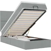 vidaXL Ottoman bed met matras 80x200cm stof lichtgrijs