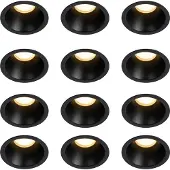 QAZQA Set van 12 moderne inbouwspots zwart GU10 35mm IP44 - Dept