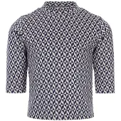 LOOXS 10sixteen top met col blauw fijn gebreid Meisjes Stretchkatoen Opstaande kraag - maat 140