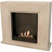 Xaralyn Ethanolhaard - Nero BIU-SWP - wit gepolijst natuursteen - 3 kW verwarmingscapaciteit - Inclusief inbouwhaard en decoratieve elementen