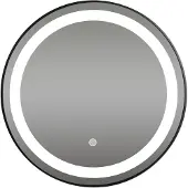 Sanico Round ronde spiegel 90 mat zwart verlichting en verwarming