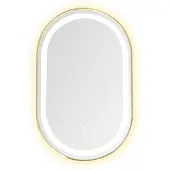 Sanico Dresden spiegel ovaal 50x100 brushed Gold verlichting en verwarming