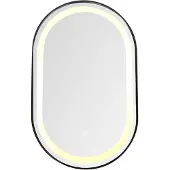 Sanico Dresden spiegel ovaal 50x80 mat zwart verlichting en verwarming