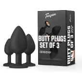 Teazers - Buttplug Set - 3 Delige Set - Buttplugs - Anal Plug - Sex Toys voor Vrouwen en Mannen - Seksspeeltjes - Zwart