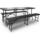 Rijoka Inklapbare Picknicktafel Set Houtlook Design Klaptafel Biertafel