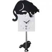 Arti Wandklok met slinger Kat -- modern design
