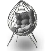Rijoka Eggy Original Loungestoel met Kussen Stoel op Pootjes