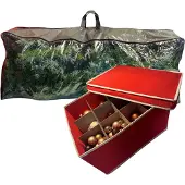 CUHOC Kerstboomopbergtas met Kerstballenopbergbox - Makkelijk kerstversiering bewaren