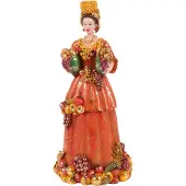 Baroque - Kandelaar - Kandelaar Vrouw 23 cm - Oranje - Resin - 23x16x15 - Polyresin