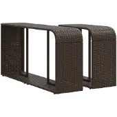 vidaXL Opbergschappen 2 st poly rattan bruin