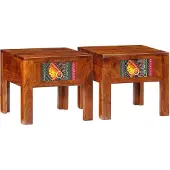vidaXL Nachtkastje 2 st 40x40x36 cm massief acaciahout