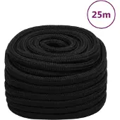 vidaXL Werktouw 20 mm 25 m polyester zwart