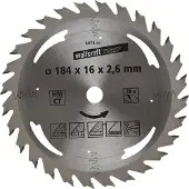 Wolfcraft - Cirkelzaagblad 184x16mm - 28 Tanden - Zaagblad voor Cirkelzaag - Serie Zilver - 6473000