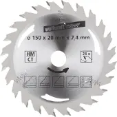 Wolfcraft - Cirkelzaagblad 150x20mm - 24 Tanden - Zaagblad voor Cirkelzaag - Serie Zilver - 6464000