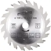 Wolfcraft - Cirkelzaagblad 130x16mm - 20 Tanden - Zaagblad voor Cirkelzaag - Serie Zilver - 6456000