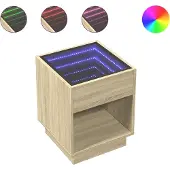 vidaXL - Salontafel - met - Infinity - LED - 40x40x50 - cm - sonoma - eikenkleurig
