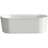 Xenz Friso 155x80x61 vrijstaand bad mat wit incl. sleuf overloop/afvoer mat wit