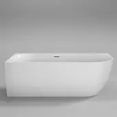 Sanisense Pluto half vrijstaand bad links 180x80 cm wit