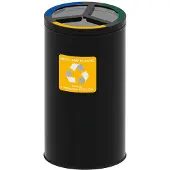 Alda Ronde Witte Prullenbak 3x25l - Geel - Blauw - Groen