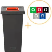 Northio Plafor - Fit Prullenbak 75l – Recycling – Rood