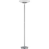 HELL LED-uplighter vloerlamp Findus, dimbaar, alu / grijs / zink, Woon-/ Eetkamer, metaal, Modern, LED vloerlamp