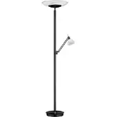 HELL LED-uplighter vloerlamp Findus, dimbaar, zwart, Woon-/ Eetkamer, metaal, Modern, LED vloerlamp