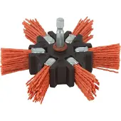Wolfcraft Nylon-rotorborstel | Rood | 6-kant schacht | Ø100mm | 1 stuk - 1512000