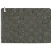 Knit Factory Gebreide Gastendoek Ivy - Toilet handdoek - Gastenhanddoek - WC Handdoek - Handdoek - Khaki - Groen - 40x30 cm - Katoen