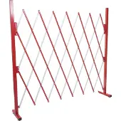 MCW Afzetting -B34, schaarhek, uitschuifbaar hekwerk, aluminium rood-wit ~ hoogte 153 cm, breedte 28-200 cm