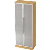 Hjh OFFICE PRO SIGNA G 7100G RE - Beuken/Zilver Hoogte van de map | 5 OH Kast met matglazen deuren Rail handvat (kunststof)