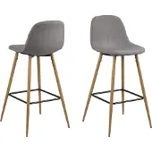 Actona Barkruk Willy Lichtgrijs/naturel Sawana - Living- Set van 2