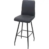 Mendler Barkruk -H72, barkruk counter stool, draaibare auto-positie voetensteun staal stof/textiel ~ donkergrijs